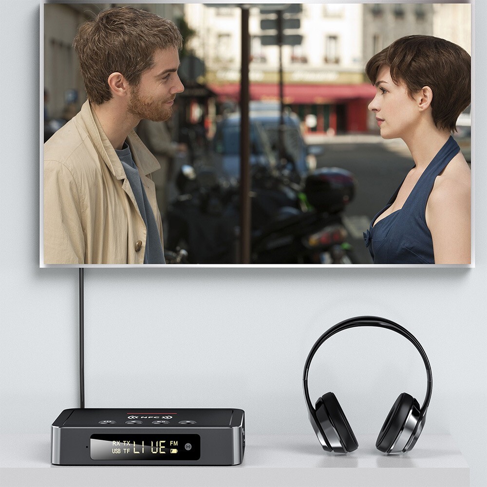 3in1 NFC Bluetooth Receiver Transmitter FM Adapter Wireless Audio Video Adapter