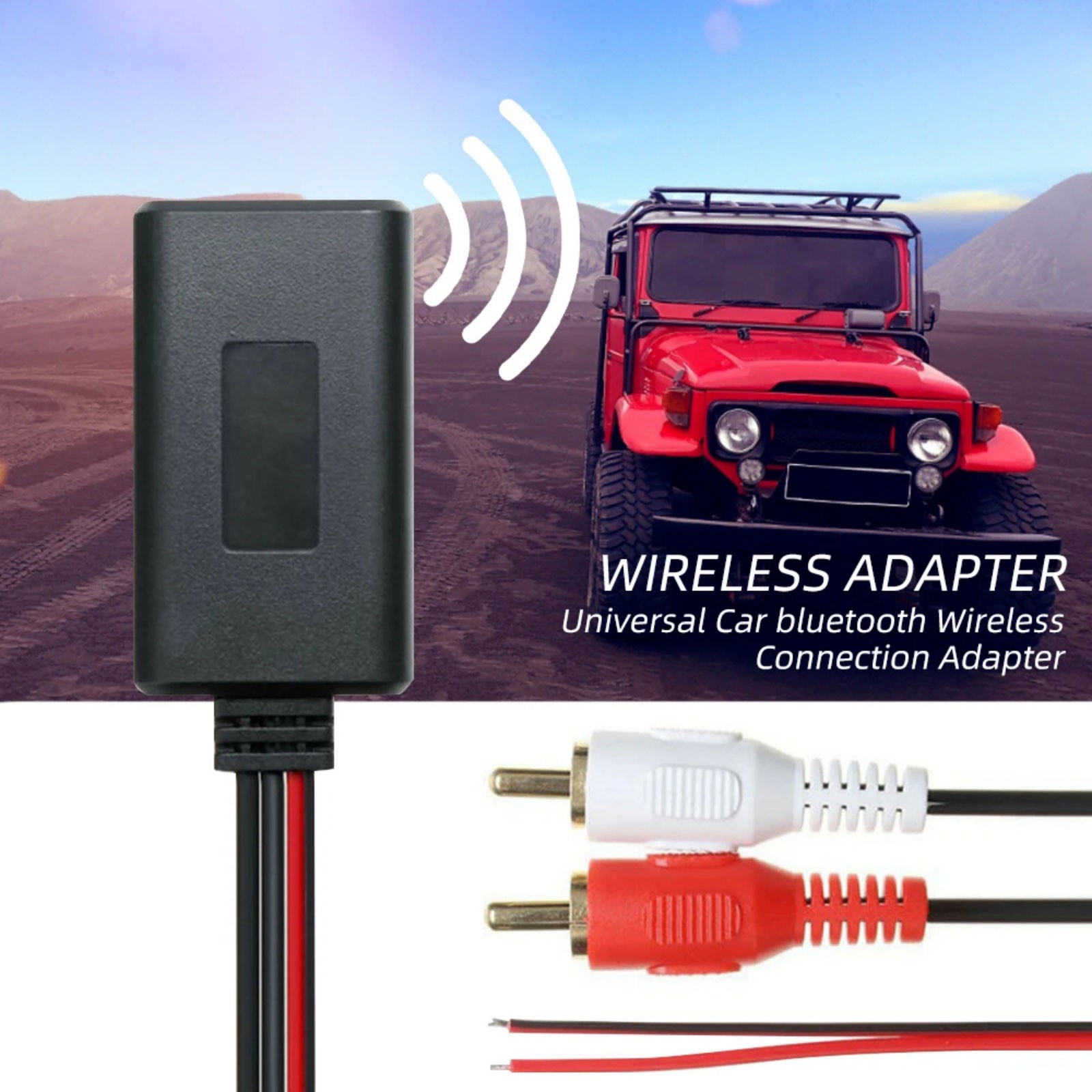 5-12V Car Bluetooth 5.0 Module 2RCA AUX Cable Adapter Audio Radio Stereo