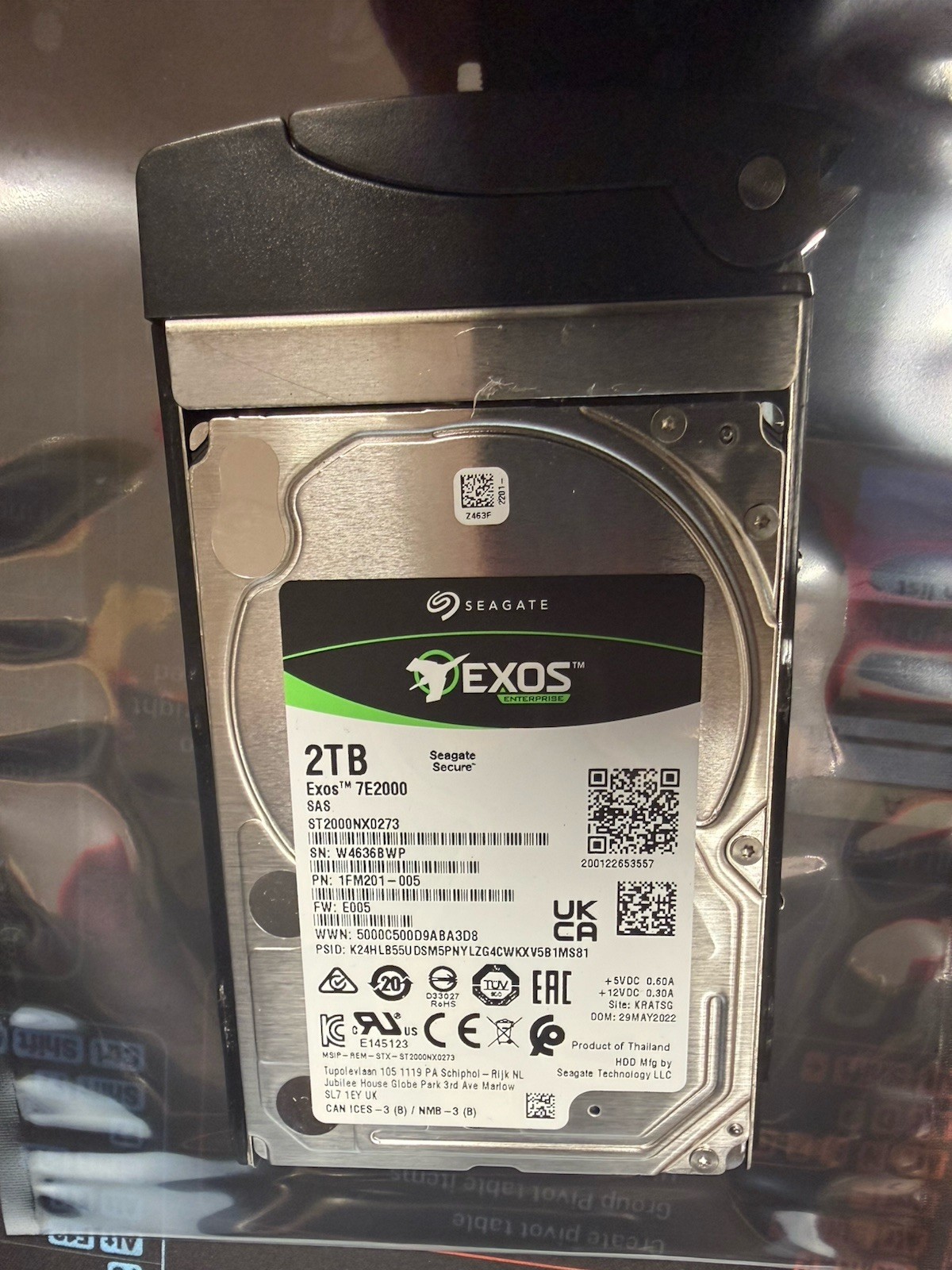 SEAGATE Exos ST2000NX0273 7E2000 2TB 2.5” 7200rpm HARD DRIVE