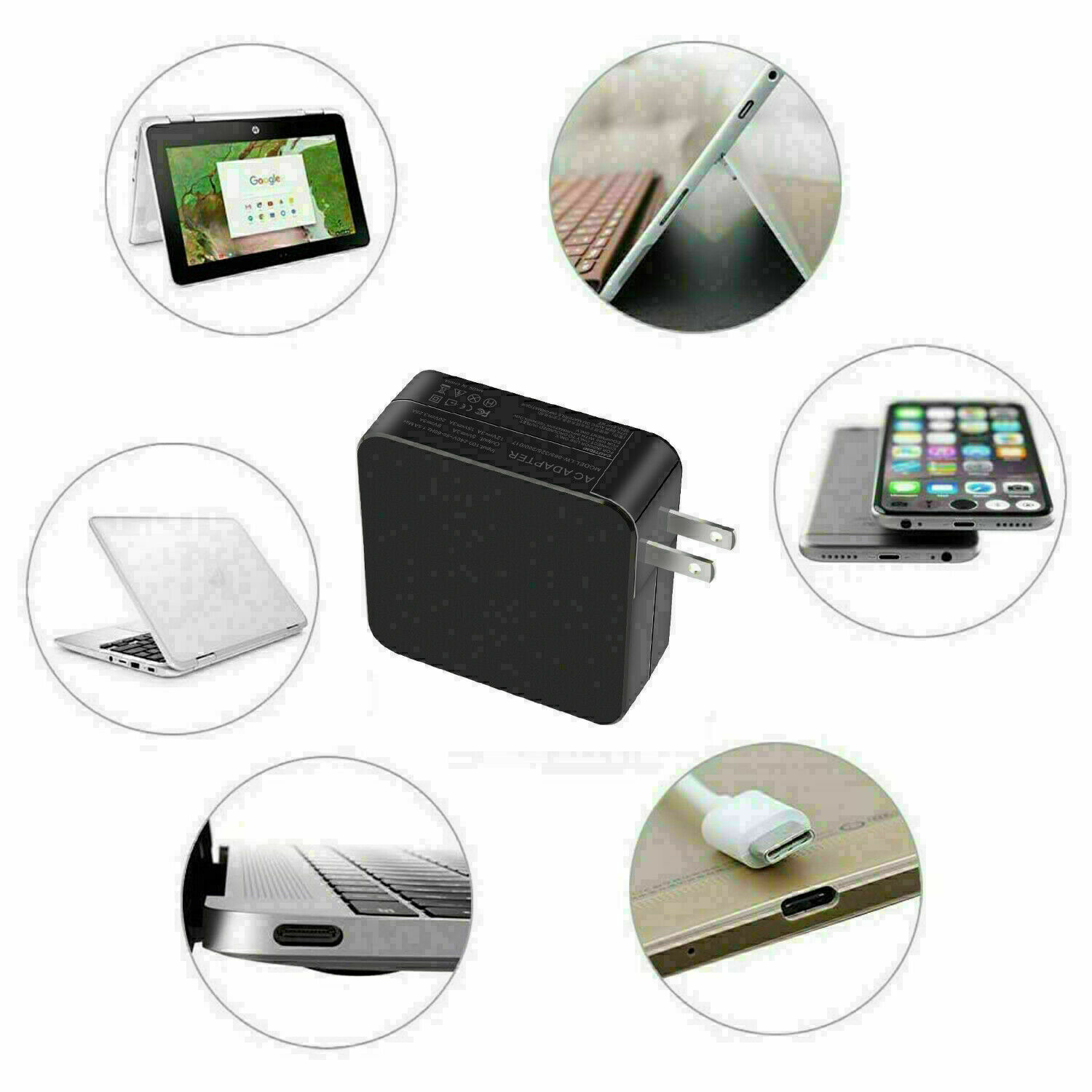65W Type USB-C Charger For Lenovo ThinkPad ADLX65YDC2A Laptop AC Power Adapter