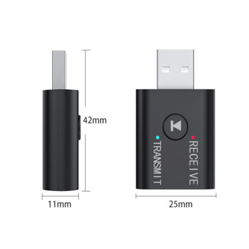 Bluetooth 5.0 2in1 Transmitter Receiver Car Wireless Audio Adapter USB 3.5mm Aux
