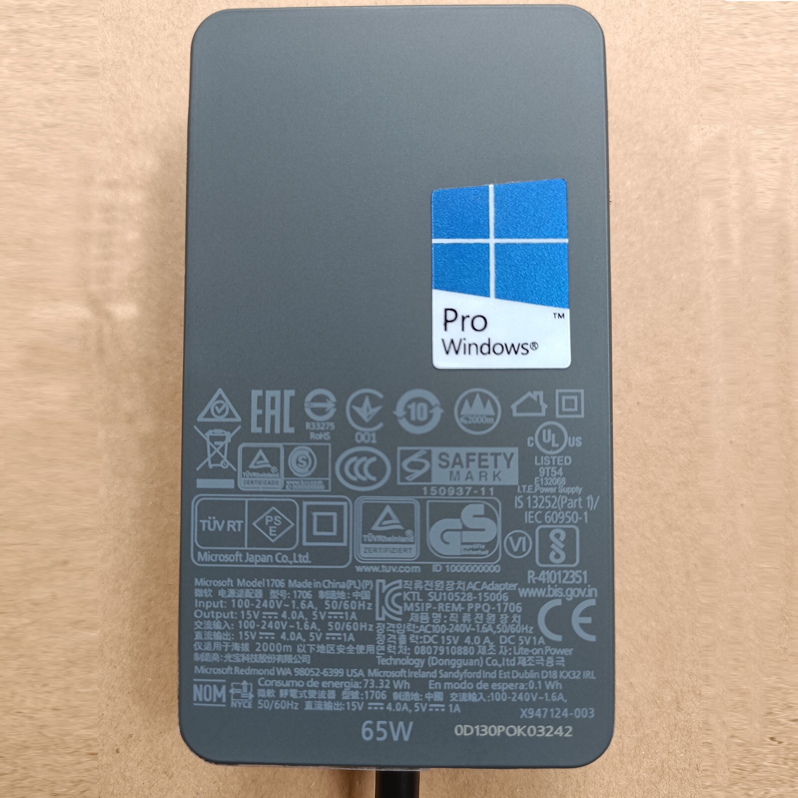 65W Microsoft Surface Pro 3 4 5 6 7 Book Laptop Charger Power Adapter 1706 15V4A