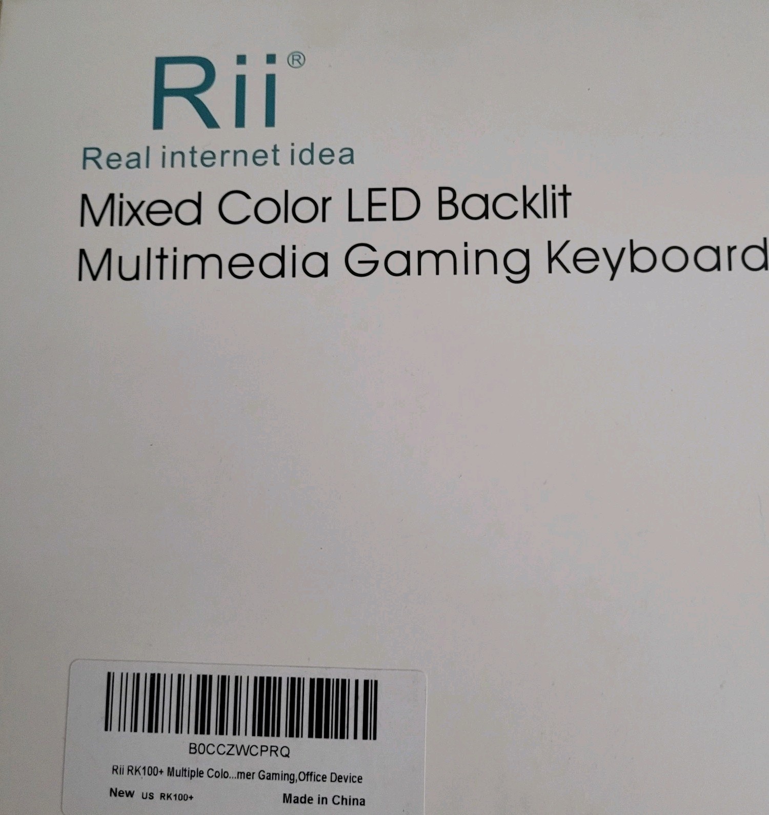 New Rii RK100+ Mixed Color LED Backlit Multimedia Gaming Keyboard