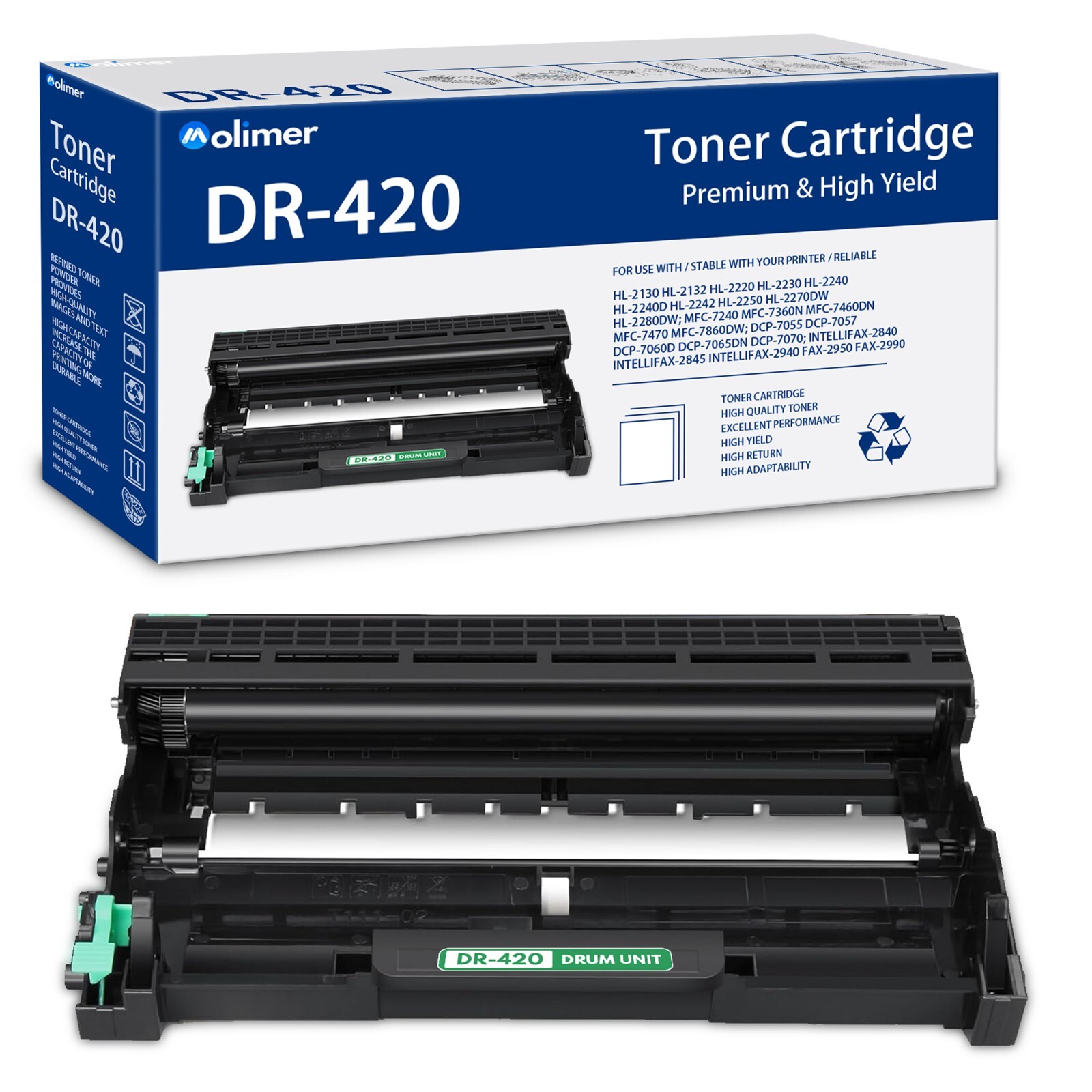 DR420 Drum Unit Replacement for Brother 7060D 7065D 2840 Printer Black