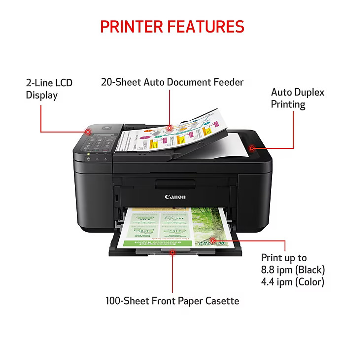 Canon PIXMA TR4720 Wireless Color Inkjet Printer, All-In-One, Print, Scan, Copy