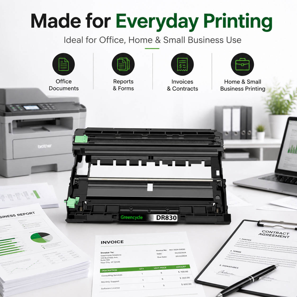 TN830XL Toner Cartridge DR830 Drum Unit for Brother HL-L2420DW HL-L2460DWXL