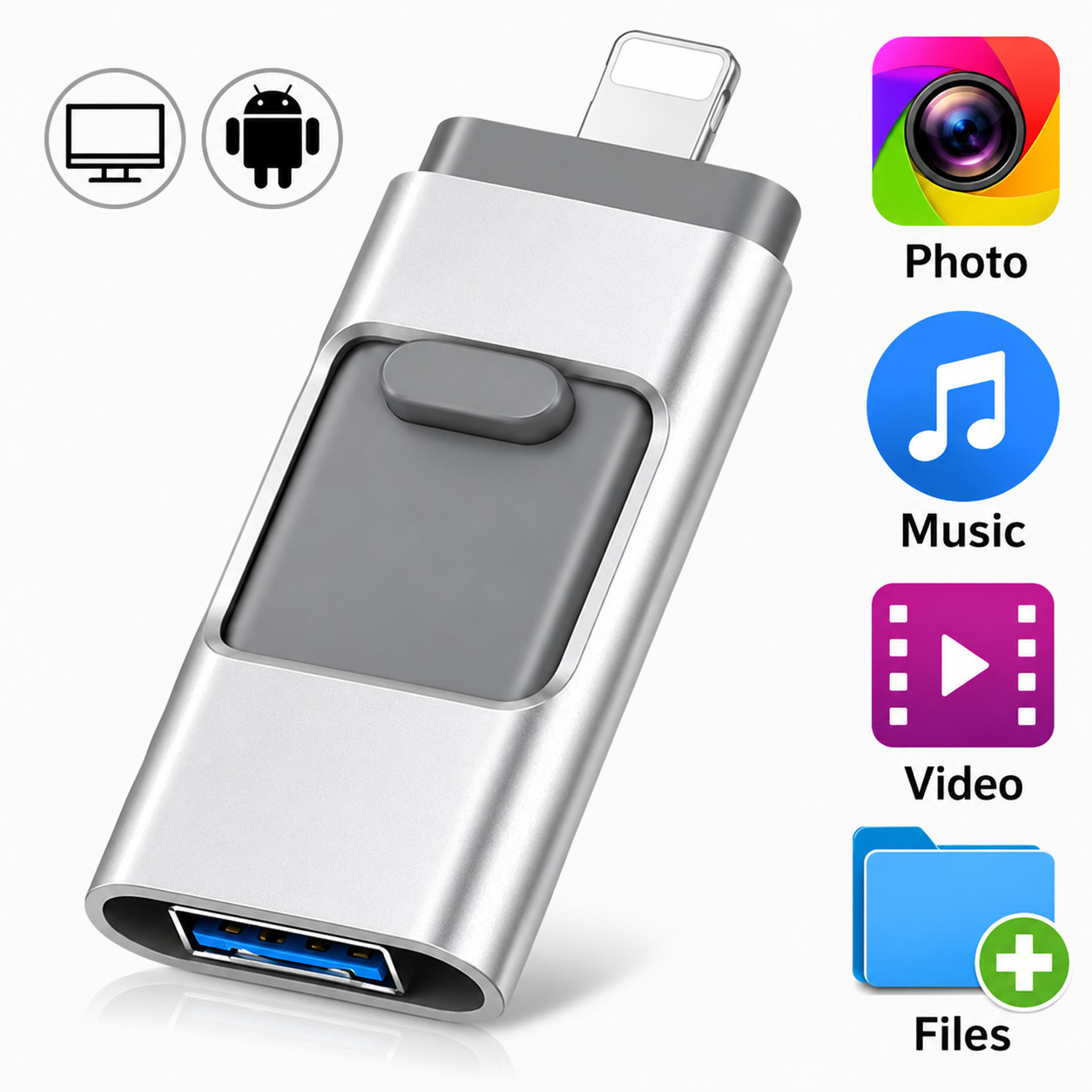 64GB Flash Drive for iPhone iPad Android PC Photo Stick Backup Photos Videos