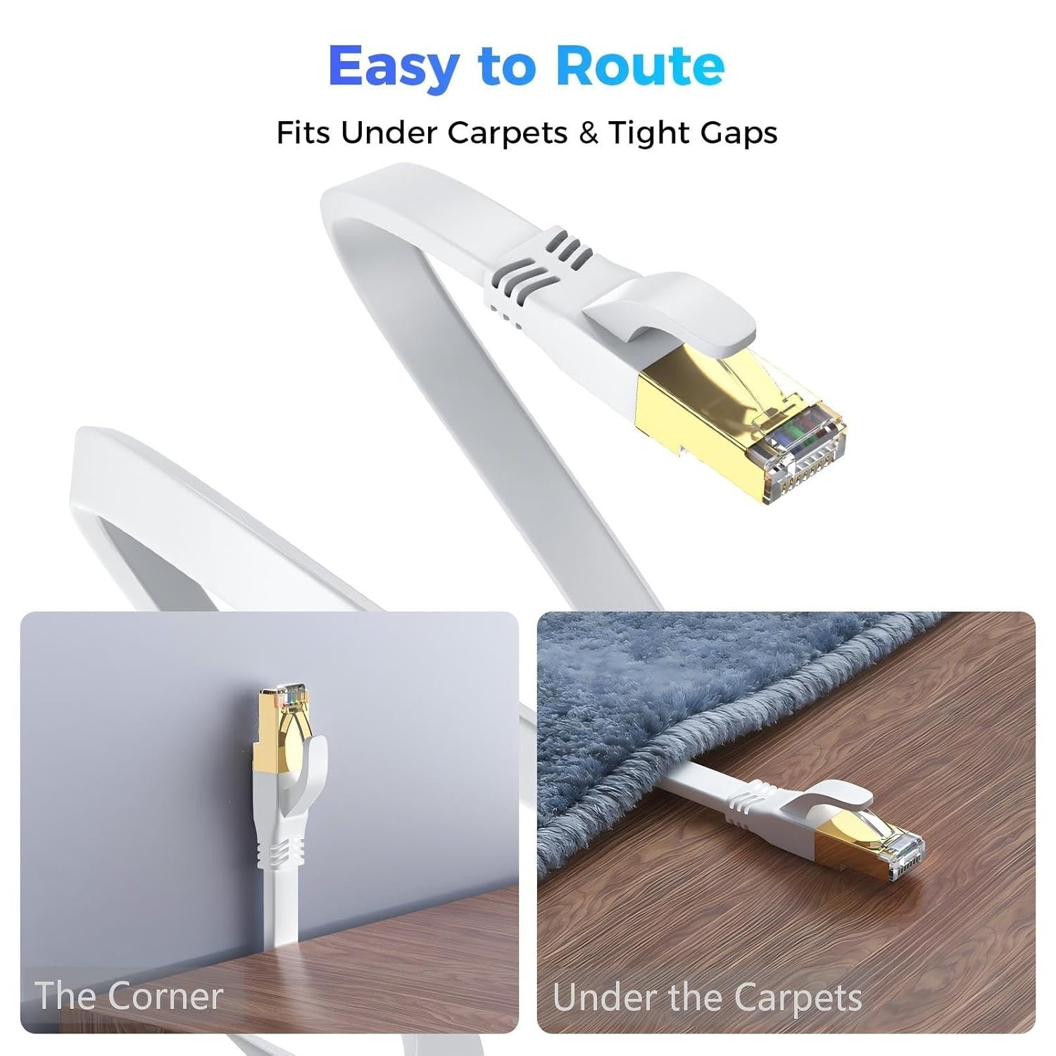 Cat 8 Ethernet Cable 6 FT, Outdoor&Indoor High Speed Heavy Duty Network LAN Inte