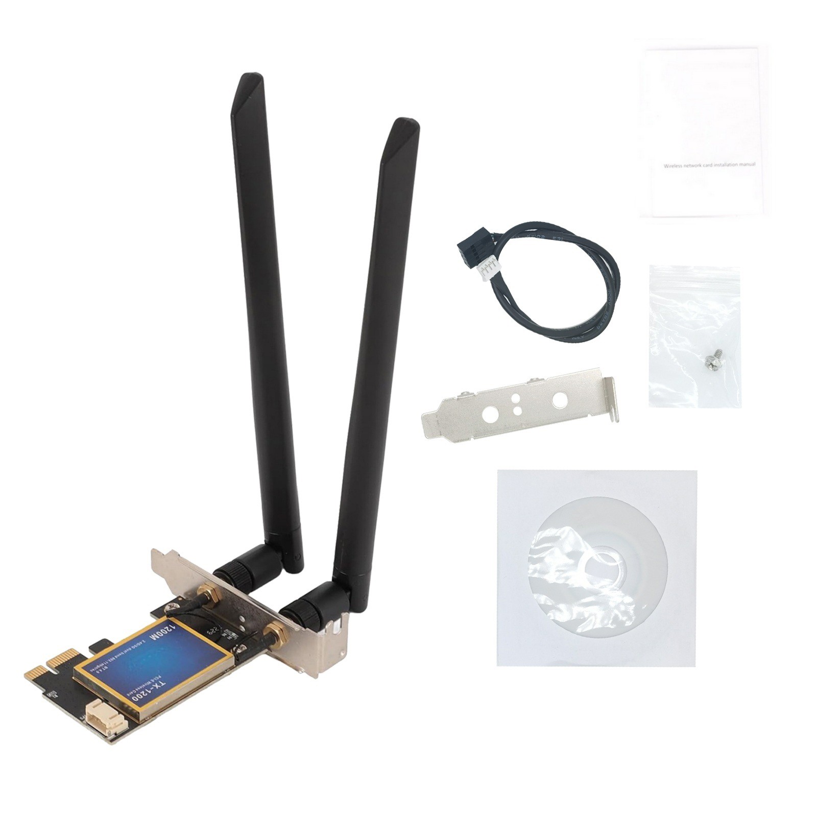 TX-1200 Network Card AdapterSupports For 2.4Ghz-300Mbps/5Ghz-867Mbps Rate