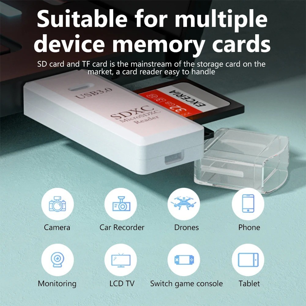 2 in 1 USB 3.0 Card Reader Micro TF sd card Reader usb adapter High Speed Card