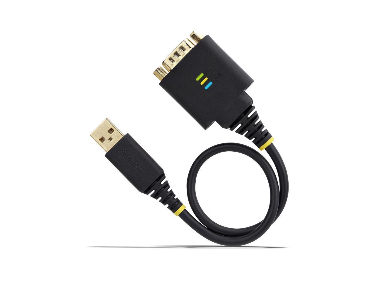 StarTech 1ft (30cm) USB to Serial Adapter Cable, COM Retention, Interchangeable