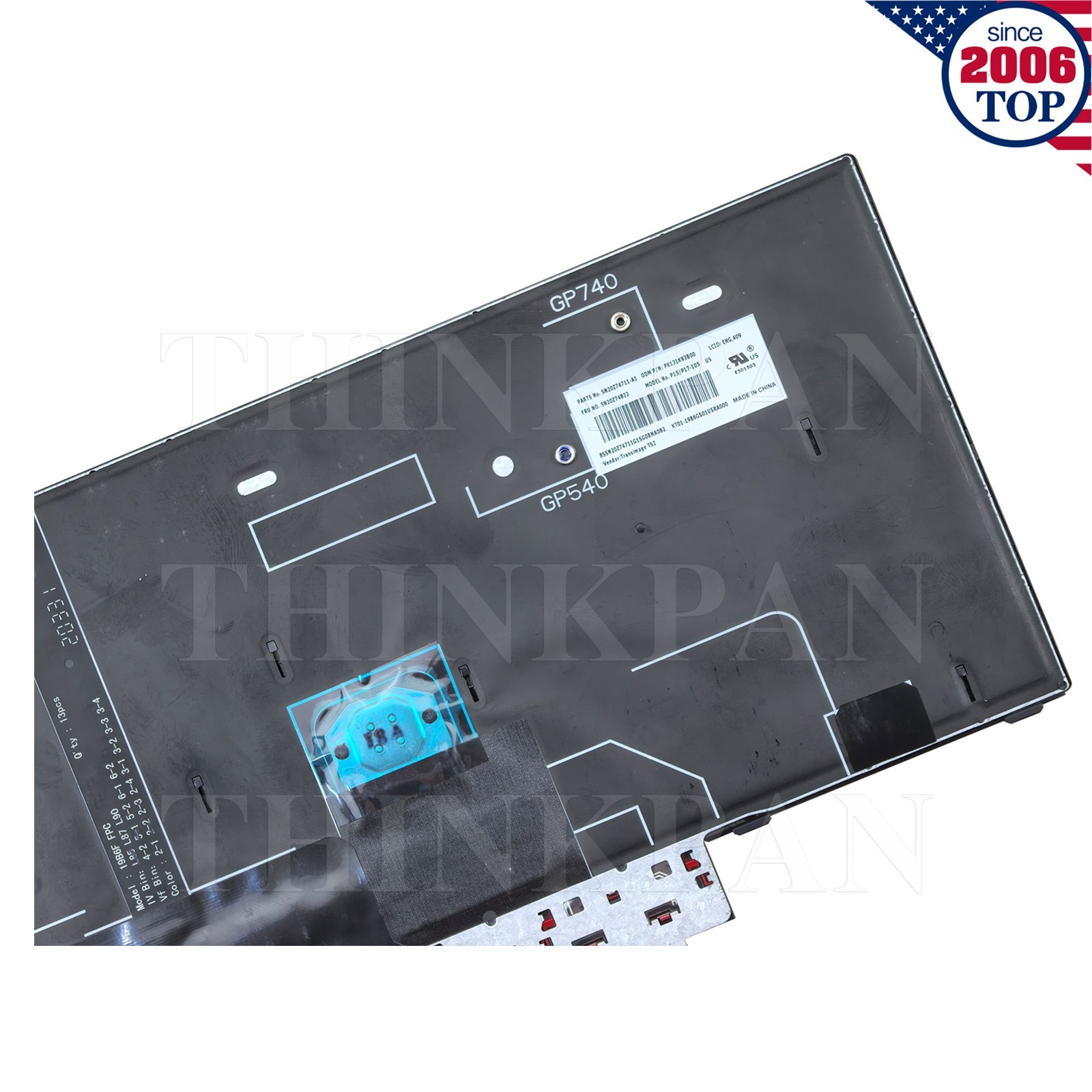 US Backlit Keyboard for Lenovo Thinkpad T15g Gen1 P15 Gen1 P17 Gen1 5M10Z54311