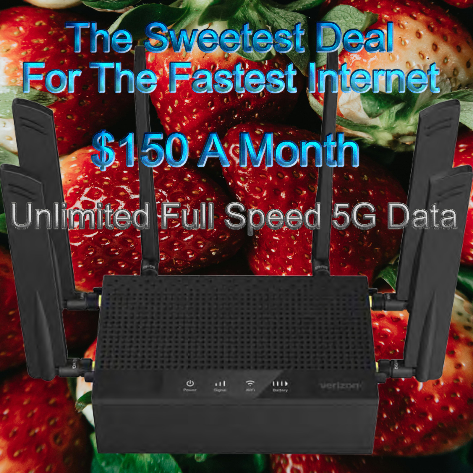 Unlimited Data at Full Speed 5G 1 Month service included with Router Rural