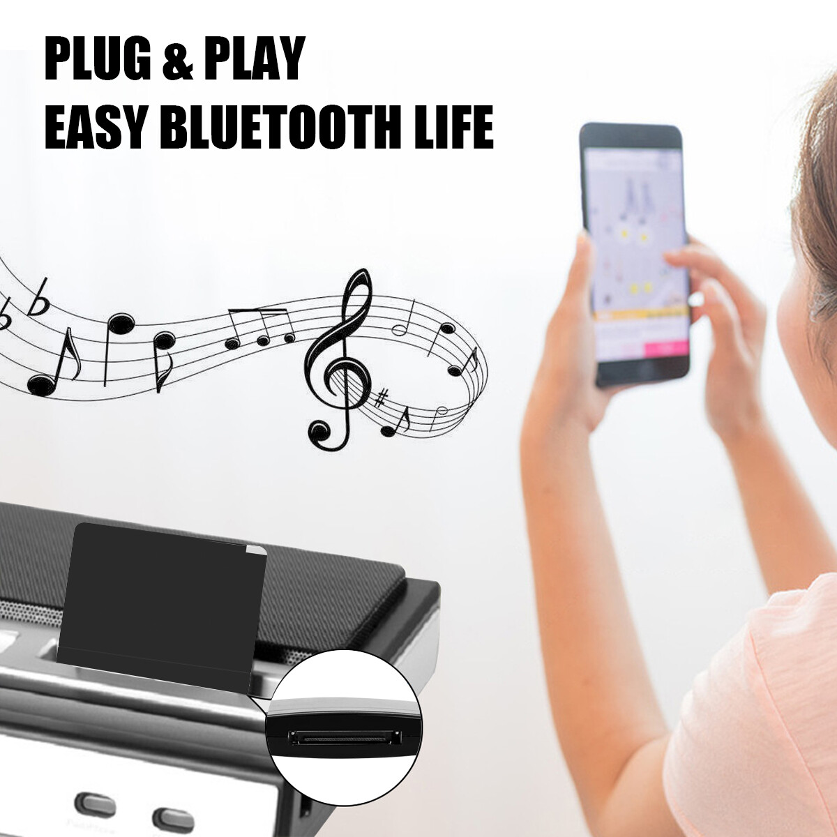 2/4/6x Dock For iPod/iPhone Music Adapter 30 Pin Bluetooth 5.1 Audio Receivers
