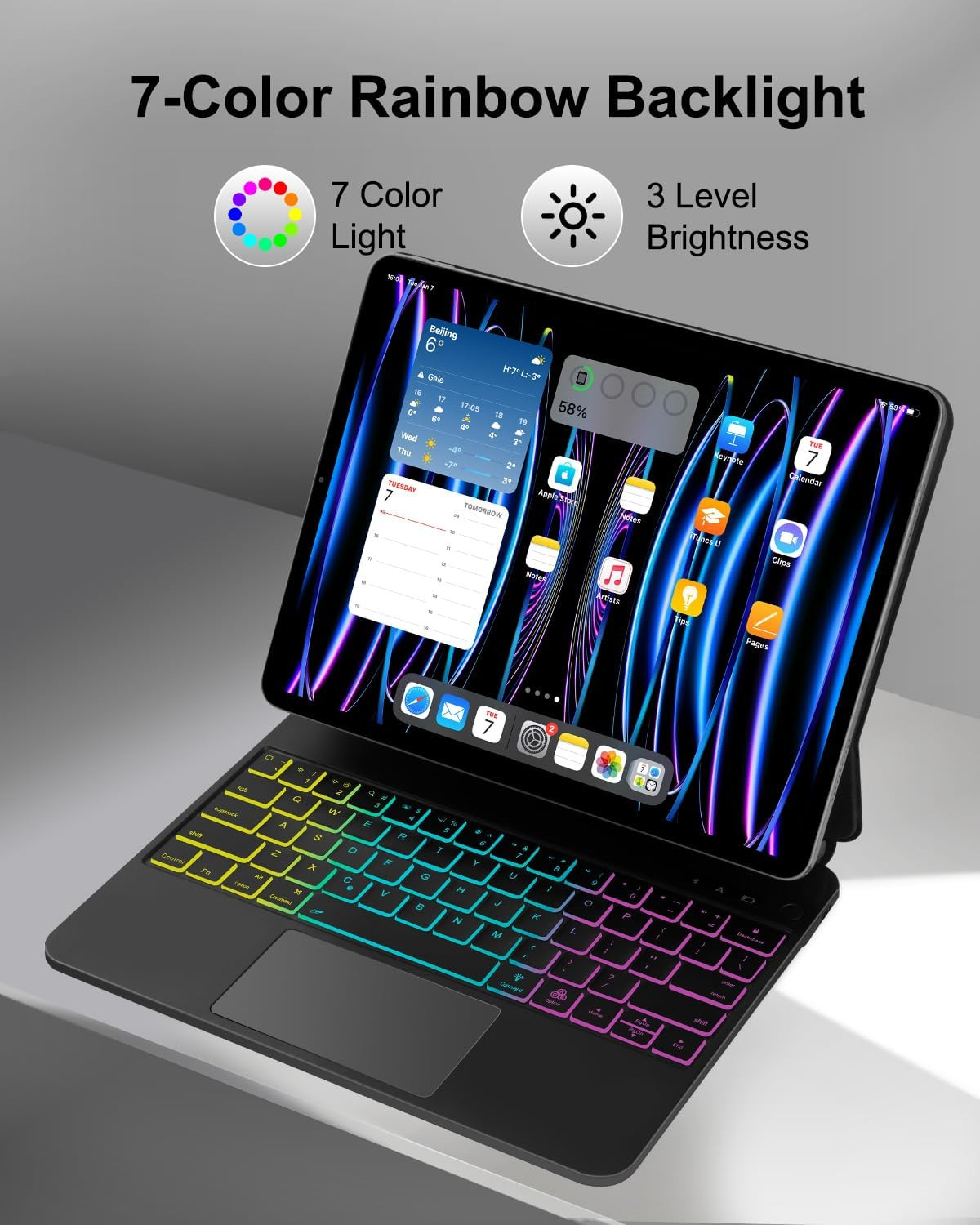 Magic Keyboard Case for Ipad Pro 12.9 Inch(6Th,5Th,4Th,3Rd Gen), Ipad Air 13 Inc