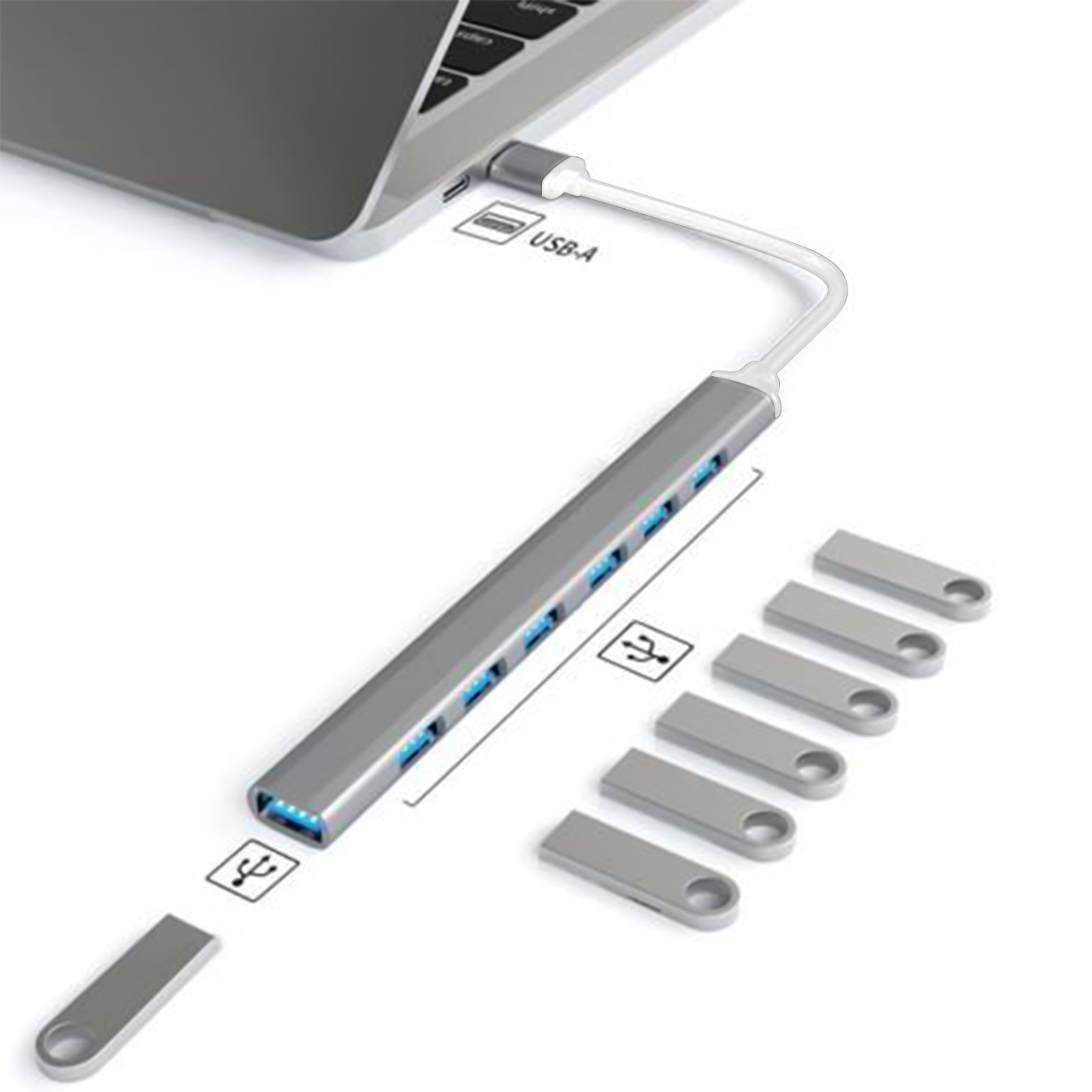 7 Ports USB 3.0 HUB Powered High Speed Splitter Extender Multi-port USB Splitter
