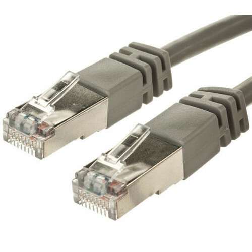 2ft Shielded STP CAT5e Ethernet Network LAN Router Patch Cable Cord RJ45 Gray