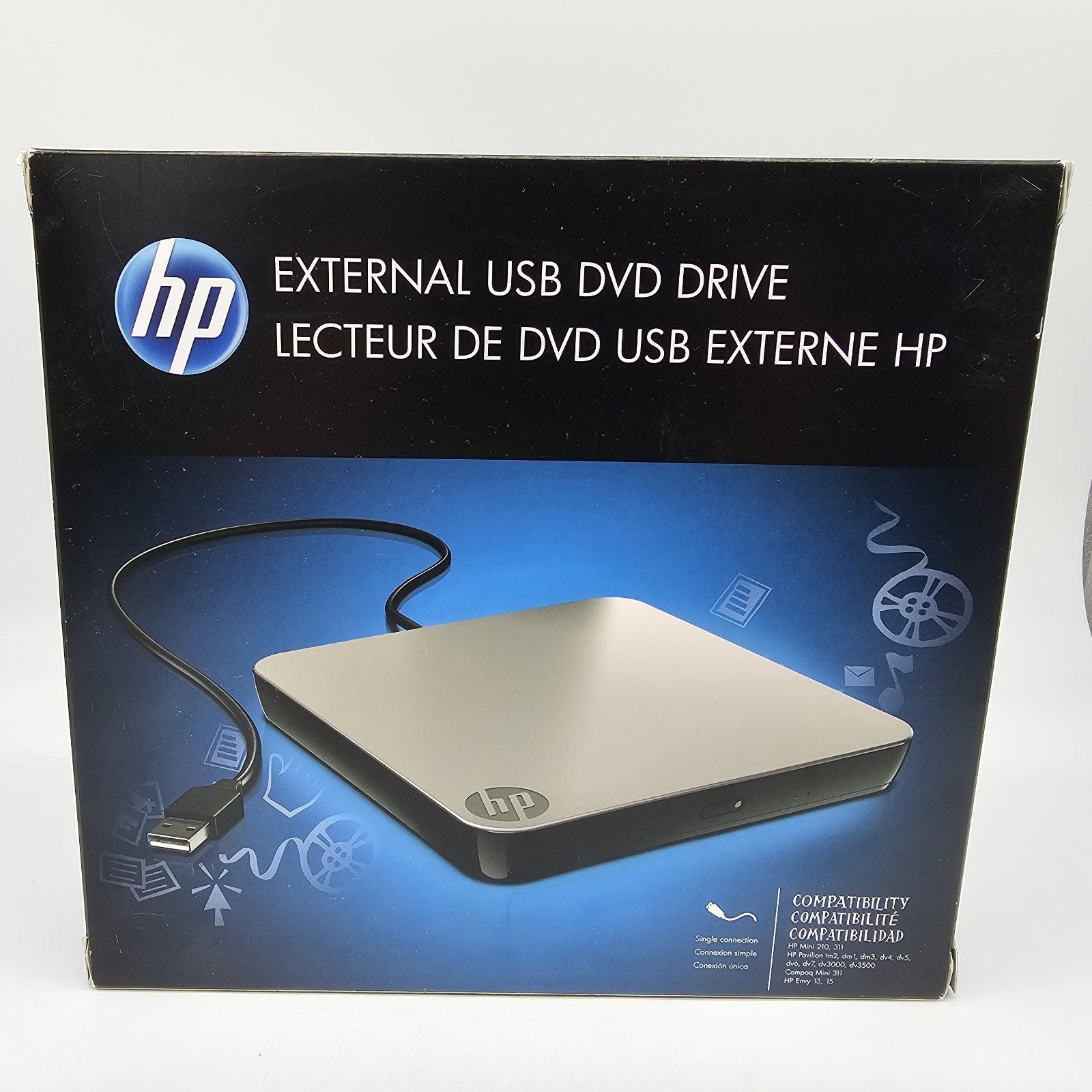 HP HSTNN-ID06 External Optical Disk Drive SuperMulti 8x DVD+R/RW DL Dual Layer