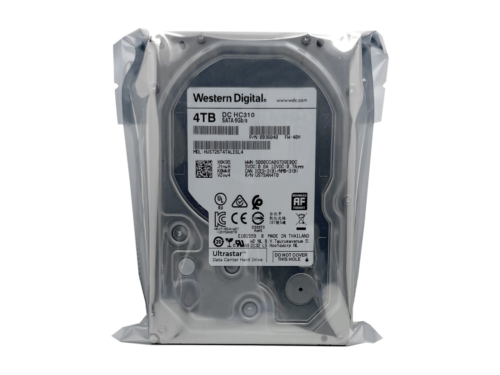WD Ultrastar 4TB 7200RPM SATA 6Gb/s 3.5in Enterprise Hard Drive -HUS726T4TALE6L4
