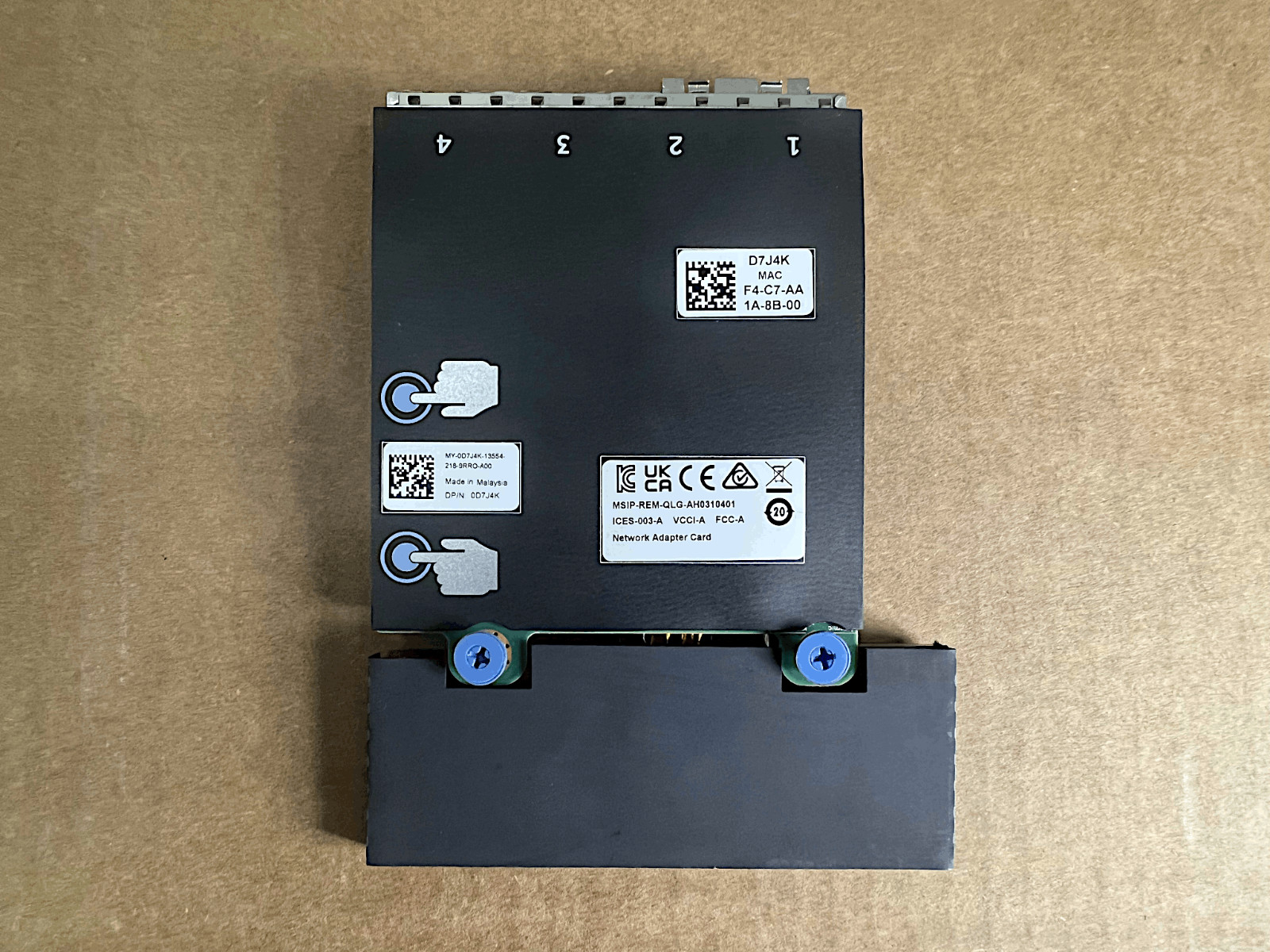 Dell FastLinQ QL41164HMCU-DE 4-Port 10GbE Ethernet Adapter D7J4K – 2xSFP 2xRJ45