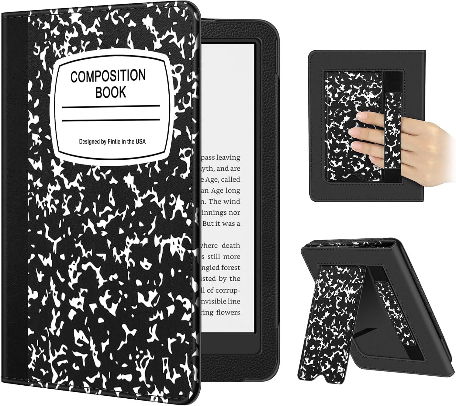 Case for 7″ Kindle Paperwhite (12th Gen 2024) Foldable Stand Cover w/ Hand Strap