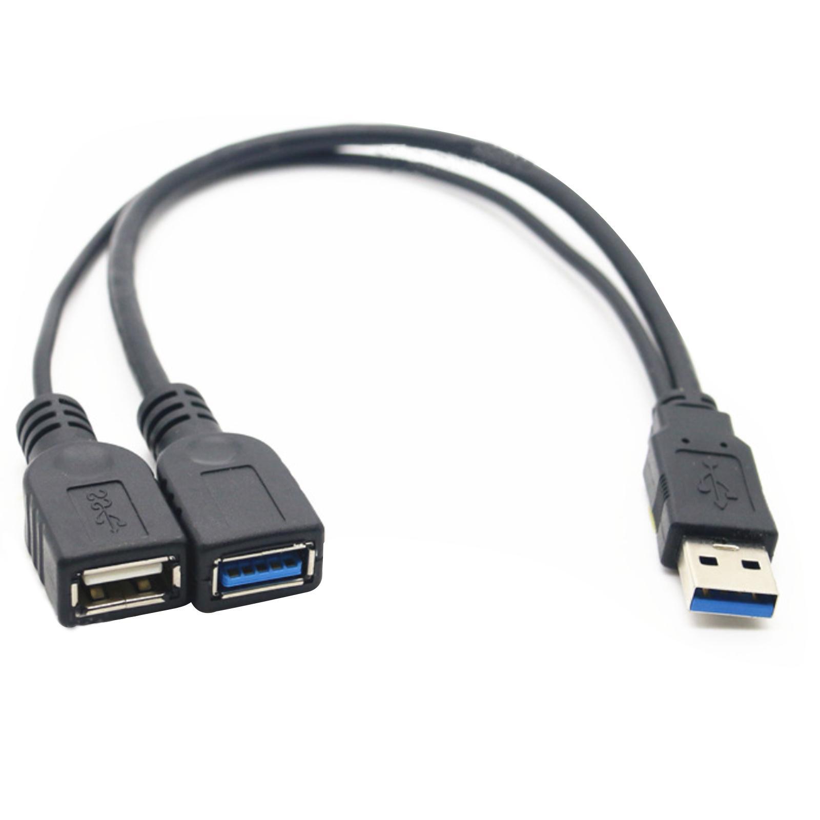 USB 3.0 Male To 2 USB Female Data Hub Power Adapter Y Splitter Charging Cable a