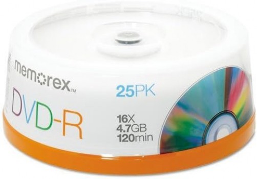 100 Memorex 16X DVD-R 4.7GB (Logo Top) & 100 Paper Sleeves