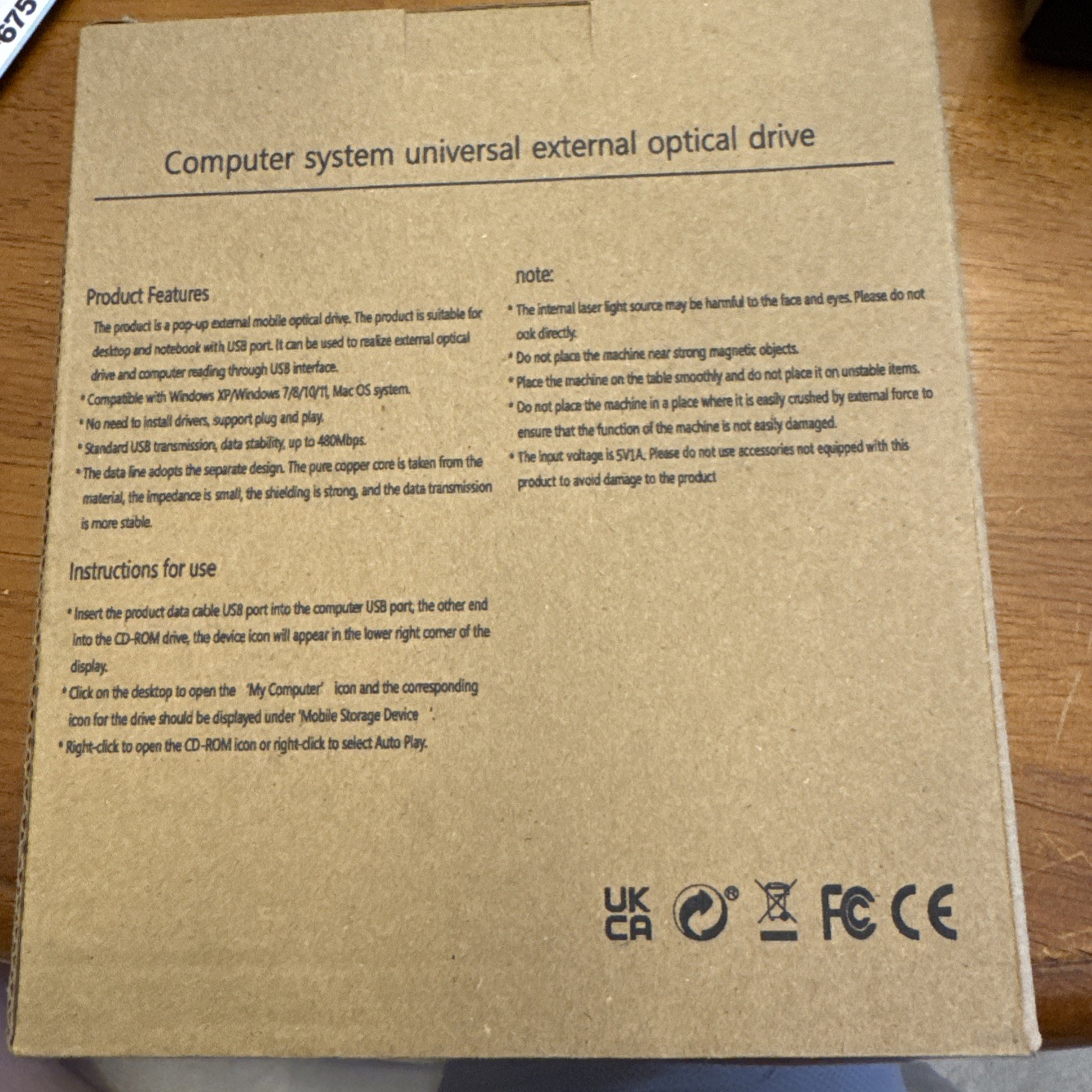 Ultra Thin Optical Drive – USB EXTERNAL DRIVE