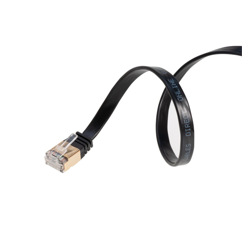 New 15FT CAT7 CAT 7 Flat Ethernet Cable LAN RJ45 Internet Router Patch Cord