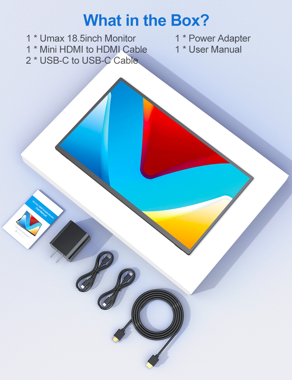 UPERFECT 16″ 2K Portable Monitor Freestanding Monitor Display Screen w/Bracket