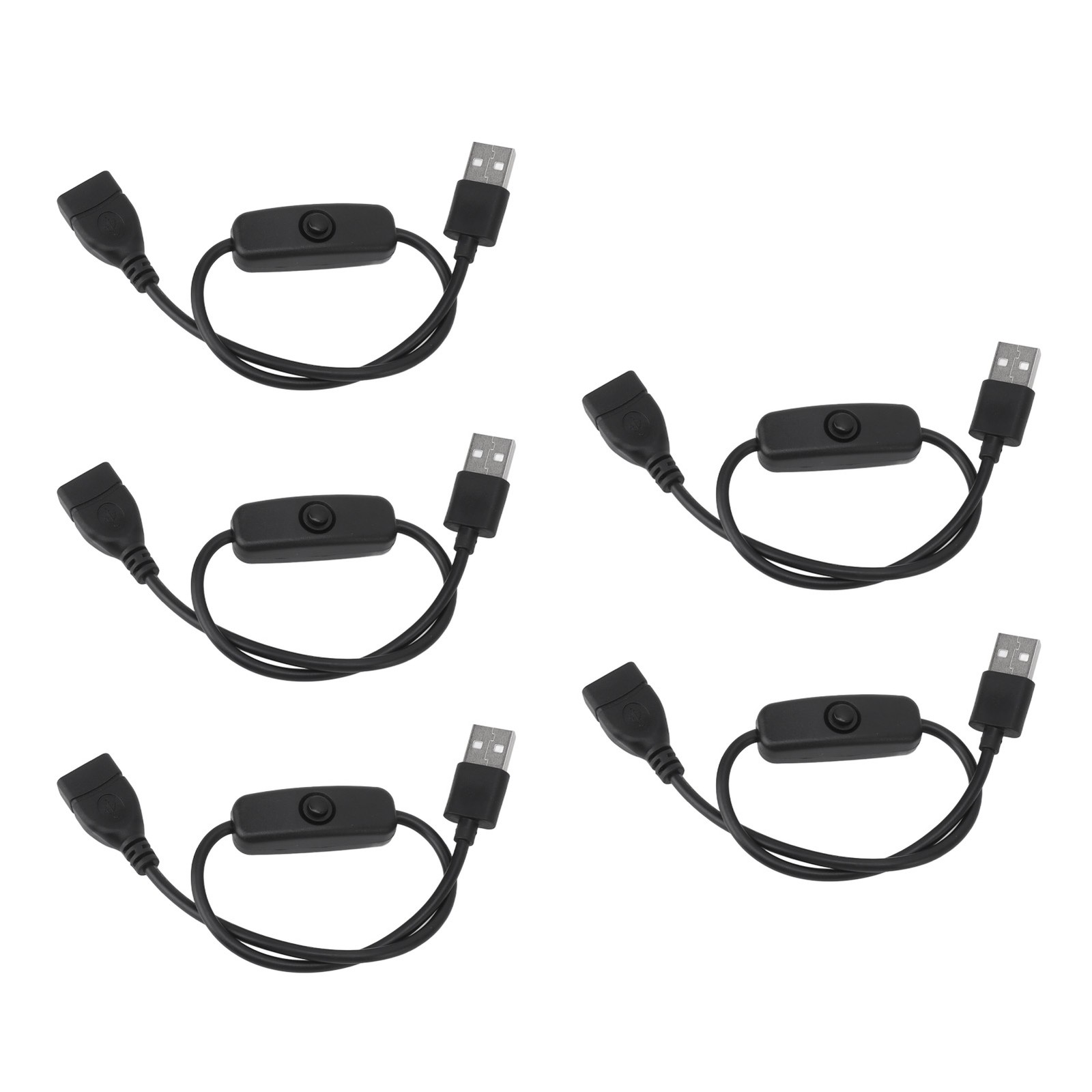 NEW 5PCS USB Extension Cable With ON Off Switch Male To Female Cable For Driving
