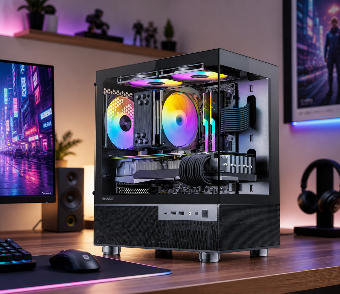 ARGB Gaming Desktop i7 PC Up to 64GB RAM 1TB SSD RTX 4060 Win11 Wifi