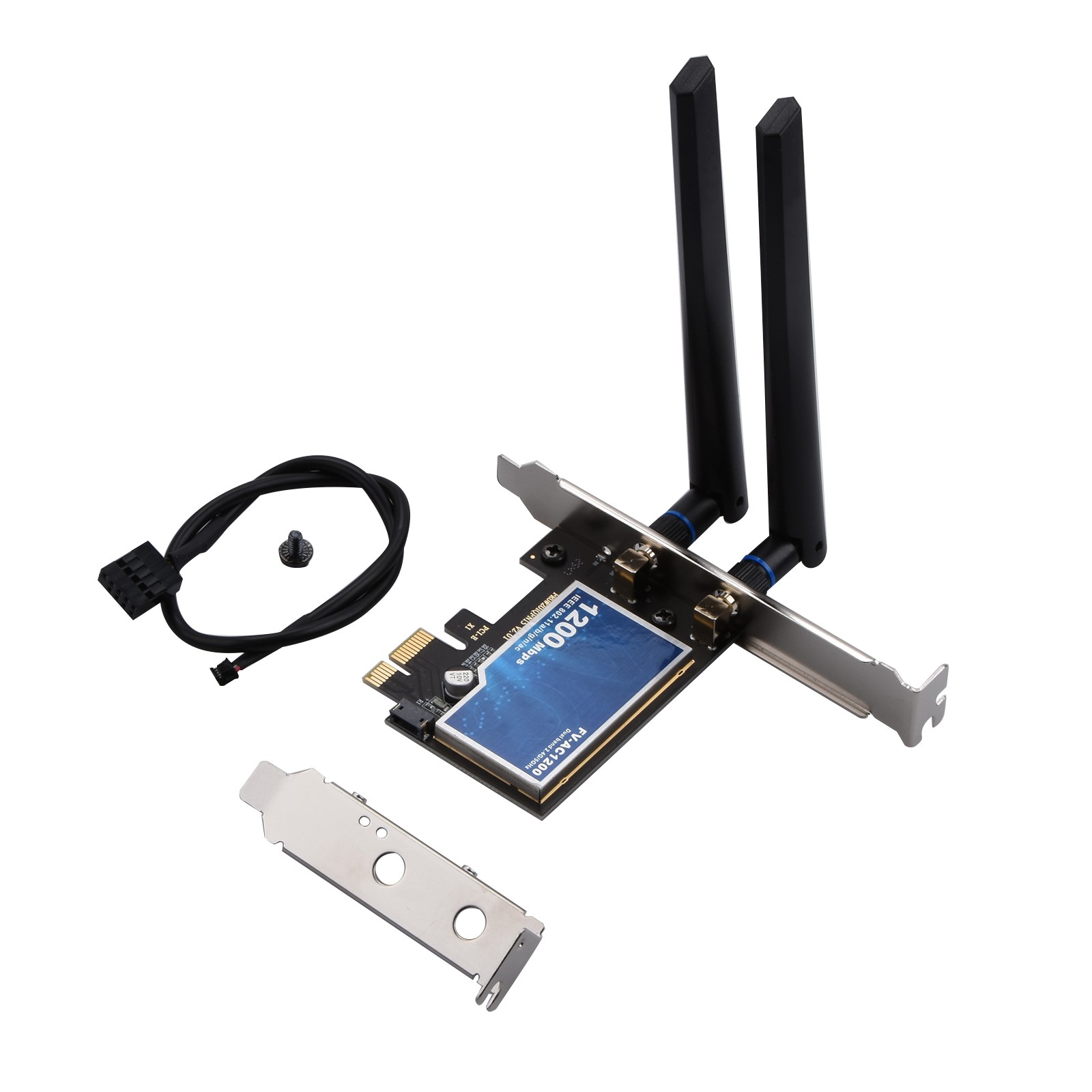 Dual Band PCIe WiFi Card FV-AC1200 802.11ac 867Mbps+BT4.0 w/ Brackets Desktop