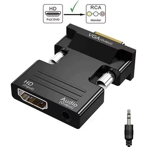 HDMI Female to VGA Male Converter with Audio Adapter for PC Laptop Xbox Monitor