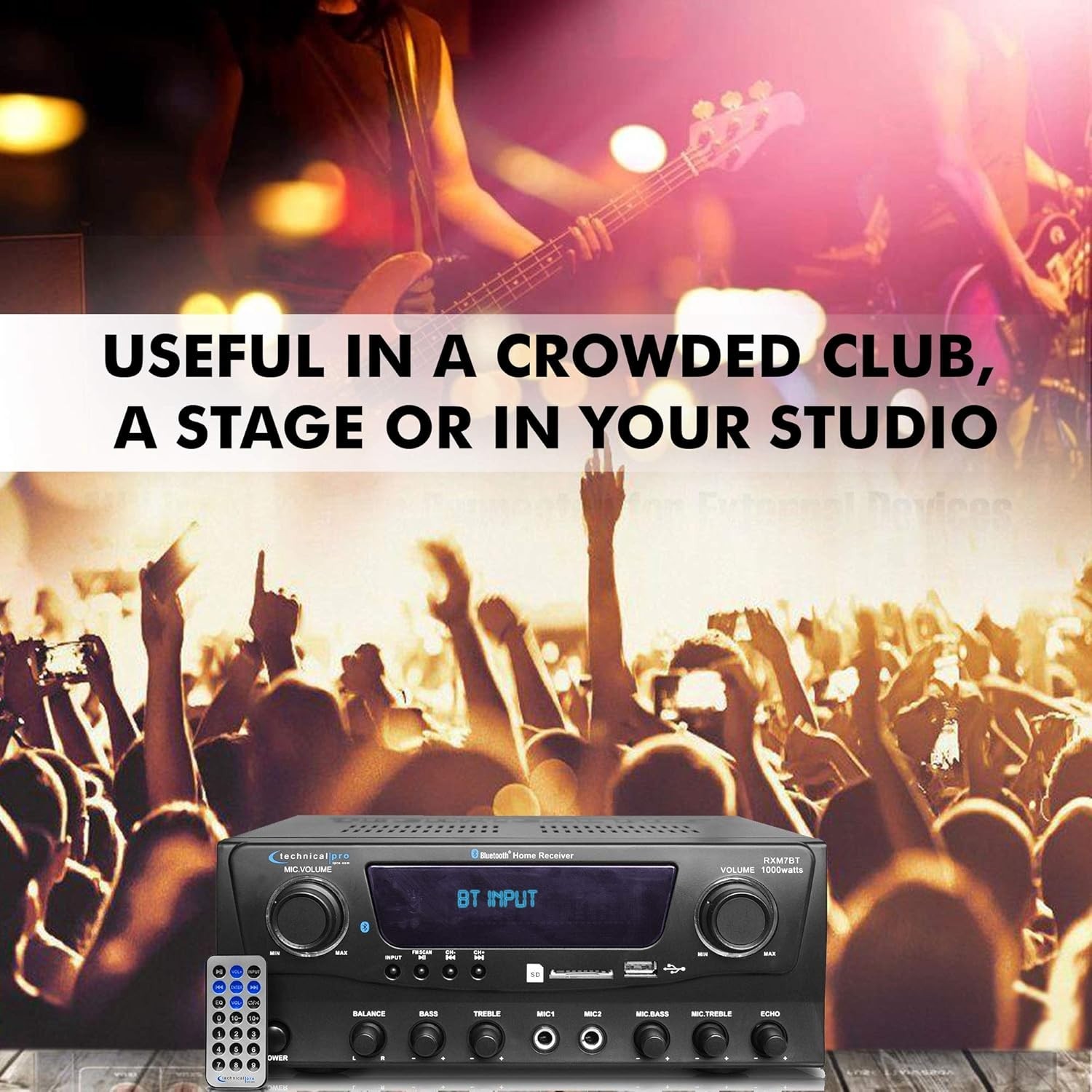 Bluetooth Stereo Audio Receiver 1000W USB/SD/FM