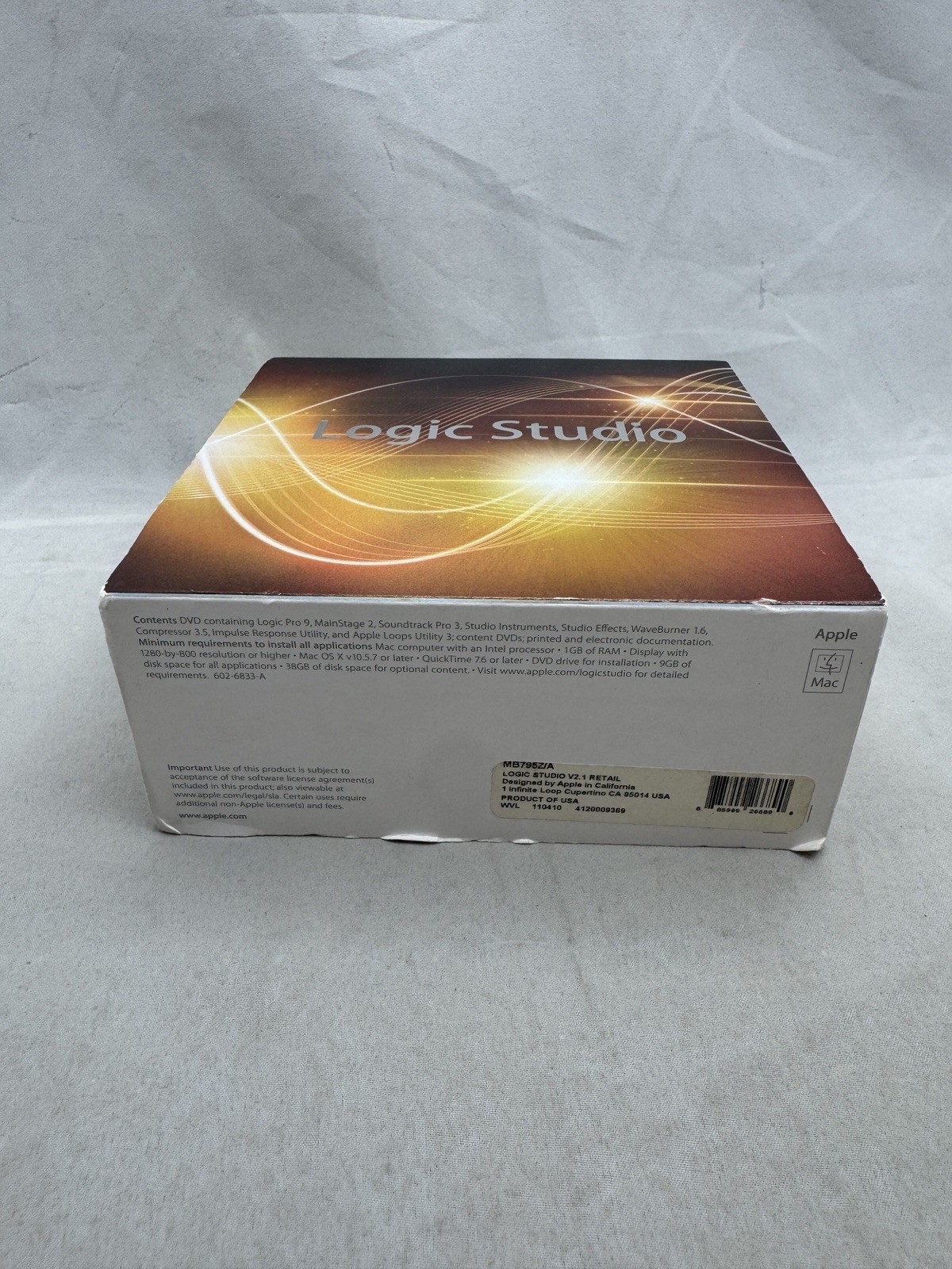 Apple Logic Studio 9 V2.1 Suite DVD 9 Disc Retail MB795Z/A Mac OS Includes Key