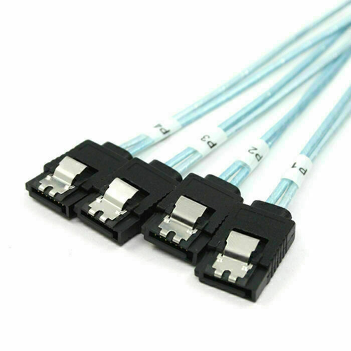 Lot Mini SAS SFF-8643 Target to 4 SATA 7pin Host Hard Disk Data Serve Raid Cable