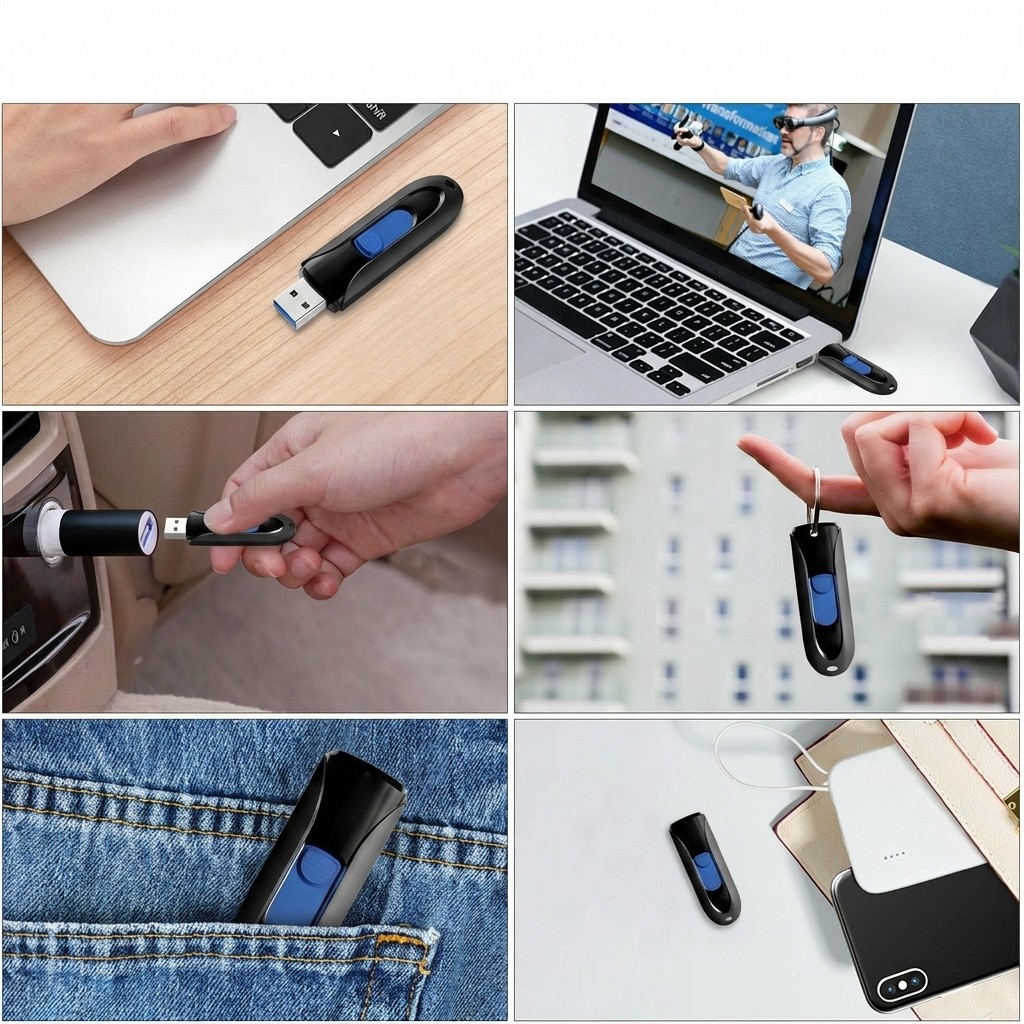 USB 3.0 Flash Drive High Speed Retractable USB Memory Stick 256GB 1024GB LOT