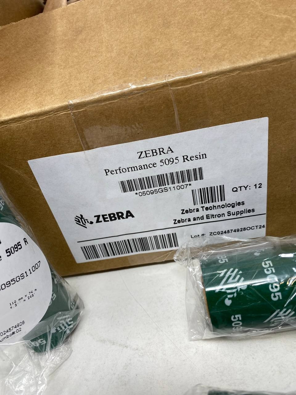 Zebra 800132-202 Resin 2.24″x242′ 5095 High Thermal Ribbon 0.5in Core 11 ROLLS
