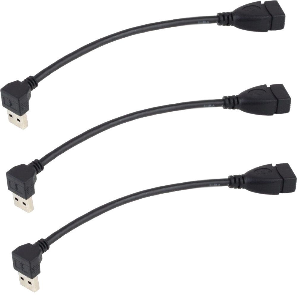USB 3.0 Angle 90 Degree Extension Cable Male to Female Adapter Cord Data Sync 3x