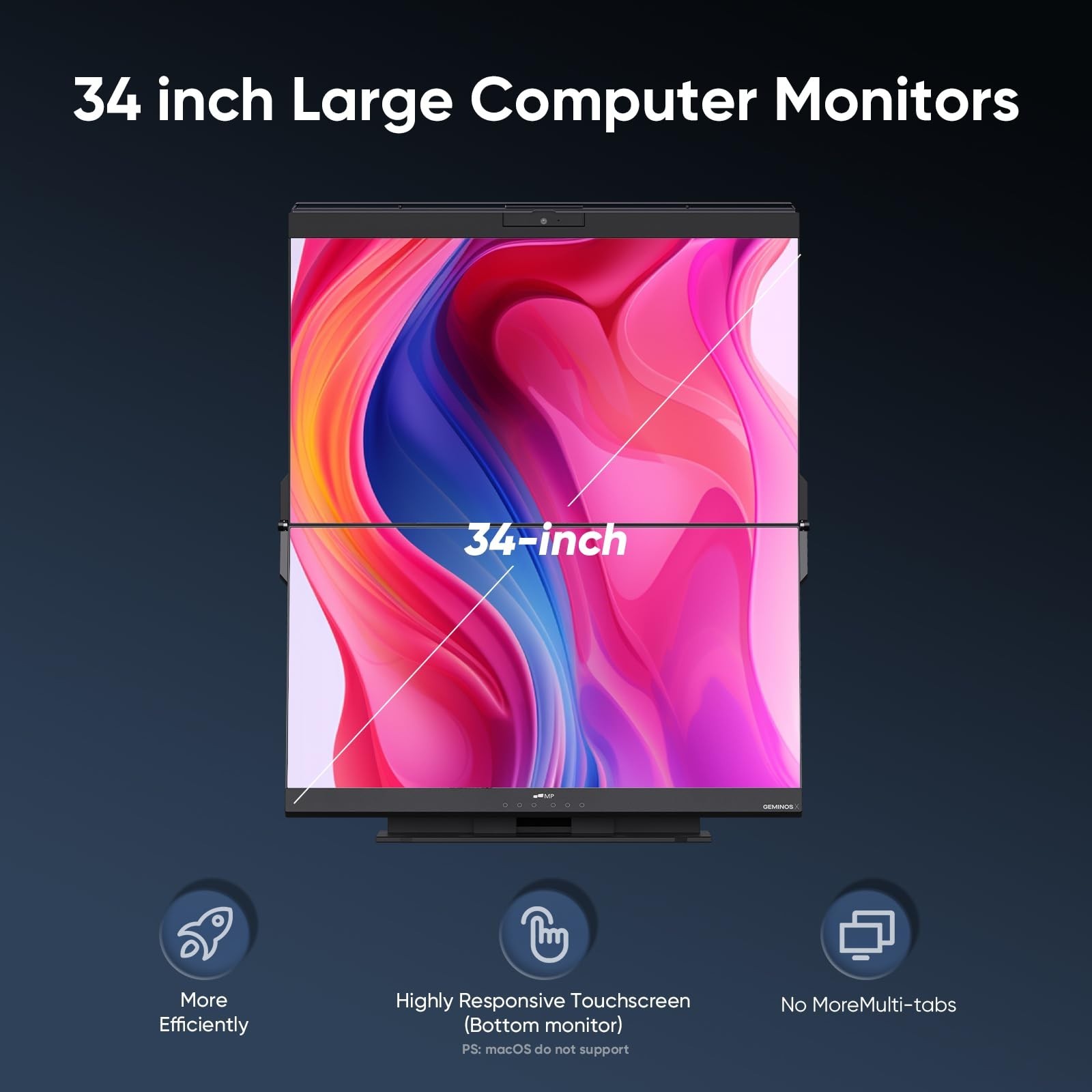 MP Mobile Pixels Geminos X (2 x 24 inch) Dual Stacked Computer Monitors